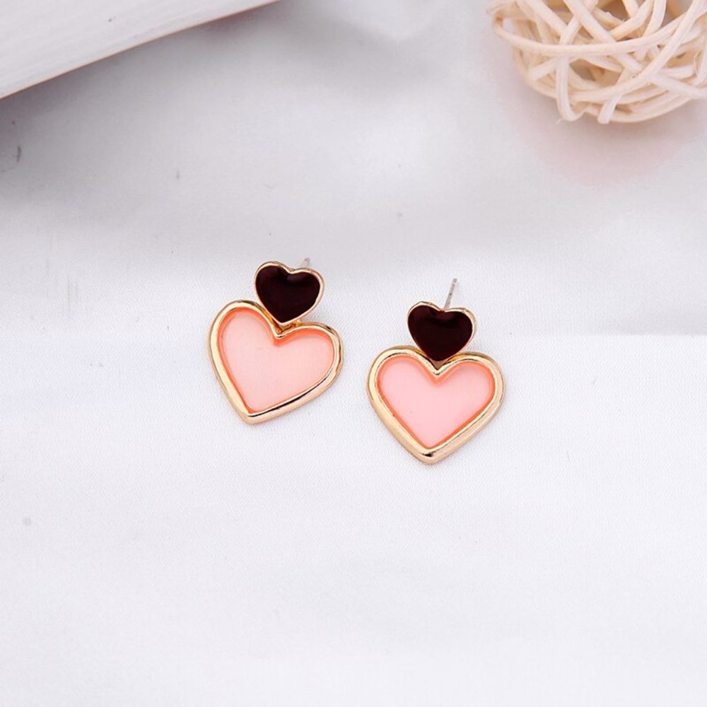 Red & Pink Transparent Statement Earrings